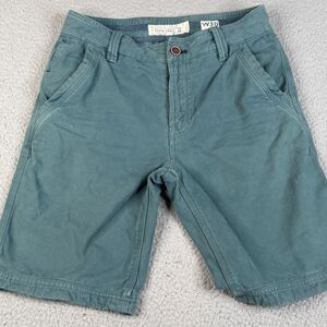 Fat Face Shorts Men 30 Green Chino Flat Front Outdoor South Coast Heavy Army Y2K